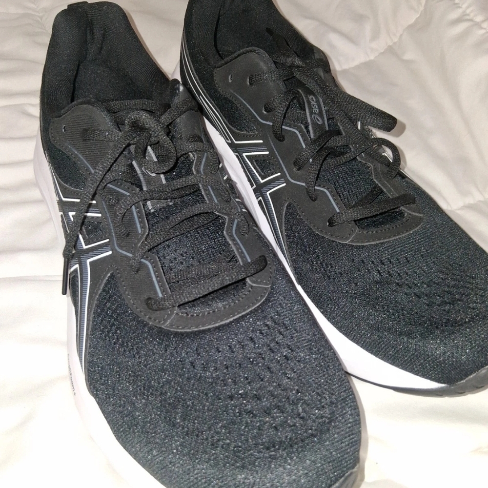 ASICS Men's Black Athletic Shoes with White Details